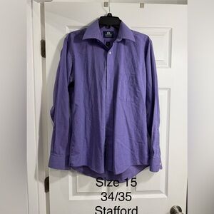 Stafford Men's Lavender Button Down Shirt